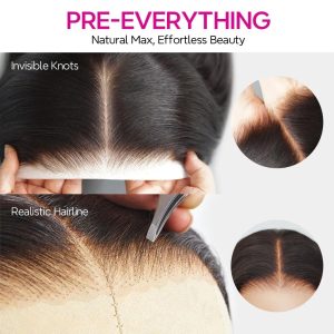 maady hair luxury natural black remy hair 5x5 lace closure body wave human hair wig