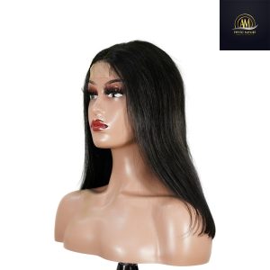 maady hair luxury natural black remy hair 2x6 lace closure straight bob human hair wig