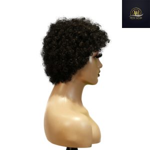 maady hair luxury machine made black wig remy hair h023