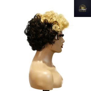 maady hair luxury machine made black wig remy hair tc004