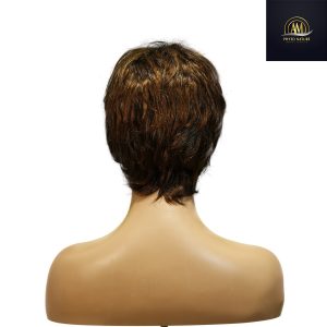 maady hair luxury machine made black wig remy hair tc066