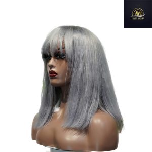 maady hair luxury machine made gray wig remy hair 12p