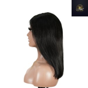 maady hair luxury natural black remy hair 2x6 lace closure straight bob human hair wig