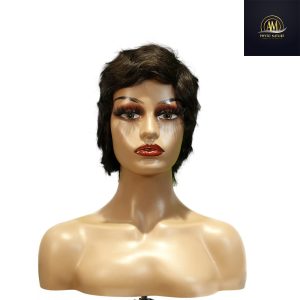 maady hair luxury machine made black wig remy hair h001