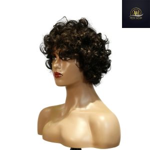 maady hair luxury machine made black wig remy hair tc002
