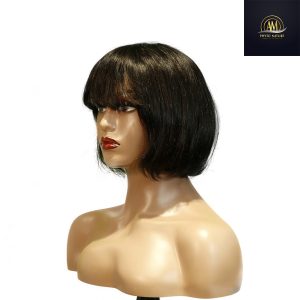 maady hair luxury machine made black wig remy hair tc027