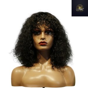 maady hair luxury machine made black wig remy hair tc047