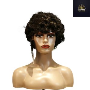 maady hair luxury machine made black wig remy hair tc064