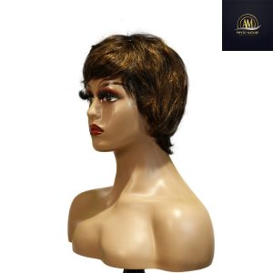 maady hair luxury machine made black wig remy hair tc066