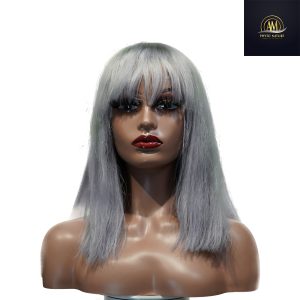 maady hair luxury machine made gray wig remy hair 12p