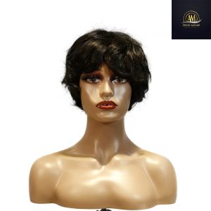 maady hair luxury machine made black wig remy hair tc16