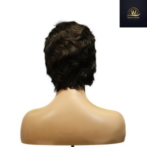 maady hair luxury machine made black wig remy hair h001