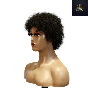 maady hair luxury machine made black wig remy hair h023