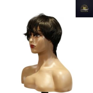 maady hair luxury machine made black wig remy hair h081