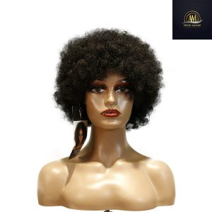 maady hair luxury machine made black wig remy hair tc010
