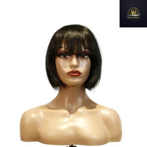 maady hair luxury machine made black wig remy hair tc027