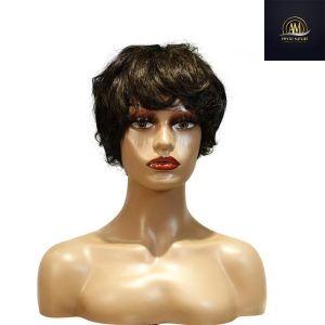 maady hair luxury machine made black wig remy hair tc041