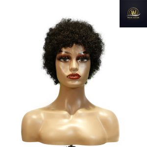 maady hair luxury machine made black wig remy hair h023