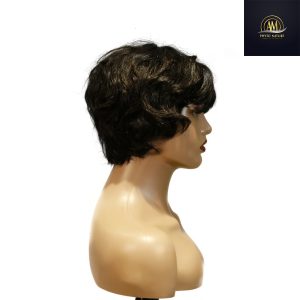 maady hair luxury machine made black wig remy hair tc16