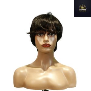 maady hair luxury machine made black wig remy hair h081