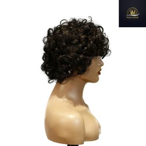 maady hair luxury machine made black wig remy hair tc002