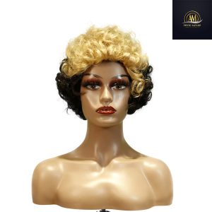 maady hair luxury machine made black wig remy hair tc004