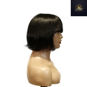 maady hair luxury machine made black wig remy hair tc027