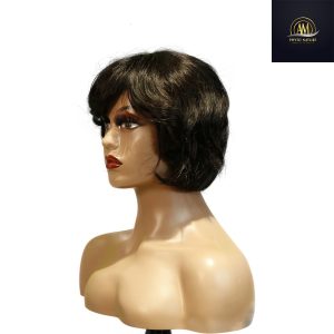 maady hair luxury machine made black wig remy hair tc063