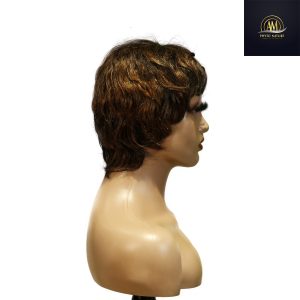 maady hair luxury machine made black wig remy hair tc066