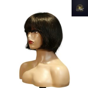 maady hair luxury machine made black wig remy hair h009