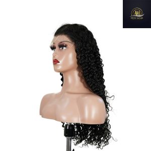 maady hair luxury natural black remy hair 6x7 lace closure deep wave human hair wig