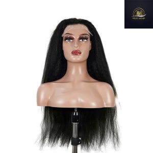 maady hair luxury natural black remy hair 6x7 lace closure yaki straight human hair wig