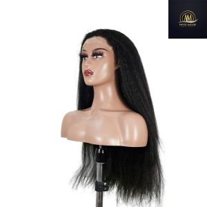 maady hair luxury natural black remy hair 6x7 lace closure yaki straight human hair wig