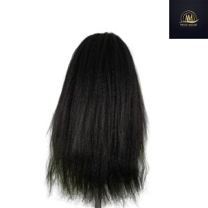 maady hair luxury natural black remy hair 6x7 lace closure yaki straight human hair wig