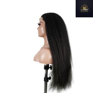 maady hair luxury natural black remy hair 6x7 lace closure yaki straight human hair wig