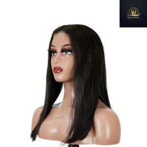 maady hair luxury natural black asian raw hair 2x6 hd lace closure straight bob human hair wig