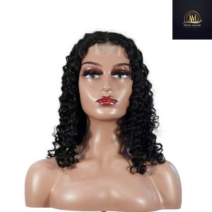 maady hair luxury natural black remy hair 2x6 lace closure deep wave bob human hair wig