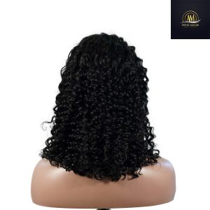 maady hair luxury natural black remy hair 2x6 lace closure deep wave bob human hair wig