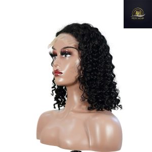 maady hair luxury natural black remy hair 5x5 lace closure deep wave 12 inch bob human hair wig