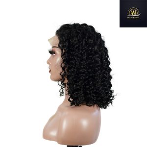 maady hair luxury natural black remy hair 5x5 lace closure jerry curly 12 inch bob human hair wig