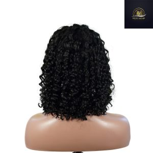 maady hair luxury natural black remy hair 5x5 lace closure deep wave 12 inch bob human hair wig