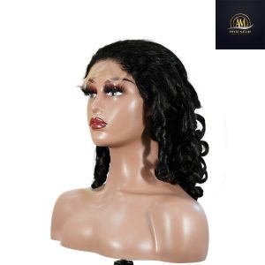 maady hair luxury natural black remy hair 5x5 lace closure bouncy curls human hair wig
