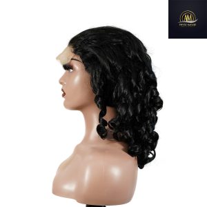 maady hair luxury natural black remy hair 5x5 lace closure bouncy curls human hair wig