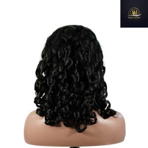 maady hair luxury natural black remy hair 5x5 lace closure bouncy curls human hair wig