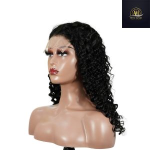 maady hair luxury natural black remy hair 5x5 lace closure deep wave human hair wig