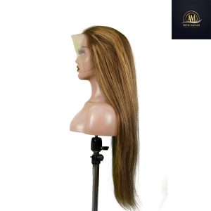 maady hair luxury 13x4 straight lace front wig m4&27 highlight remy hair 26 inch