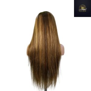 maady hair luxury 13x4 straight lace front wig m4&27 highlight remy hair 26 inch