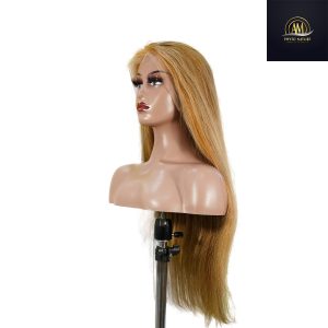 maady hair luxury 13x4 straight lace front wig 8&27 honey blonde highlight 26 inch remy hair