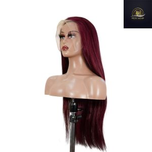 maady hair luxury 13x4 straight lace front wig 99j color 26 inch remy hair