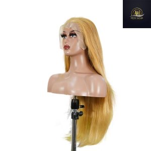 maady hair luxury 13x4 straight lace front wig 27 honey blonde remy hair